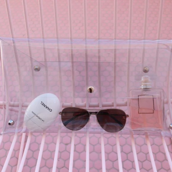 Envelope Transparent Clutch Clear Handbag Purse Bag - Picture 9 of 12